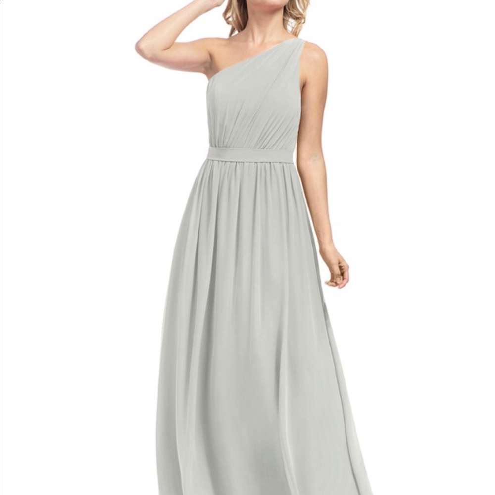Silver Azazie Naima Bridesmaids Dress